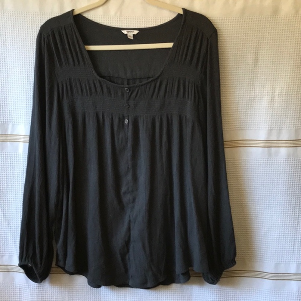 A Sonoma long sleeve peasants style dark gray